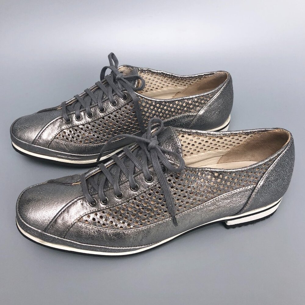 Silver Lace Up Leather Shoes Atelier Amalfi By Rangoni Made In Italy